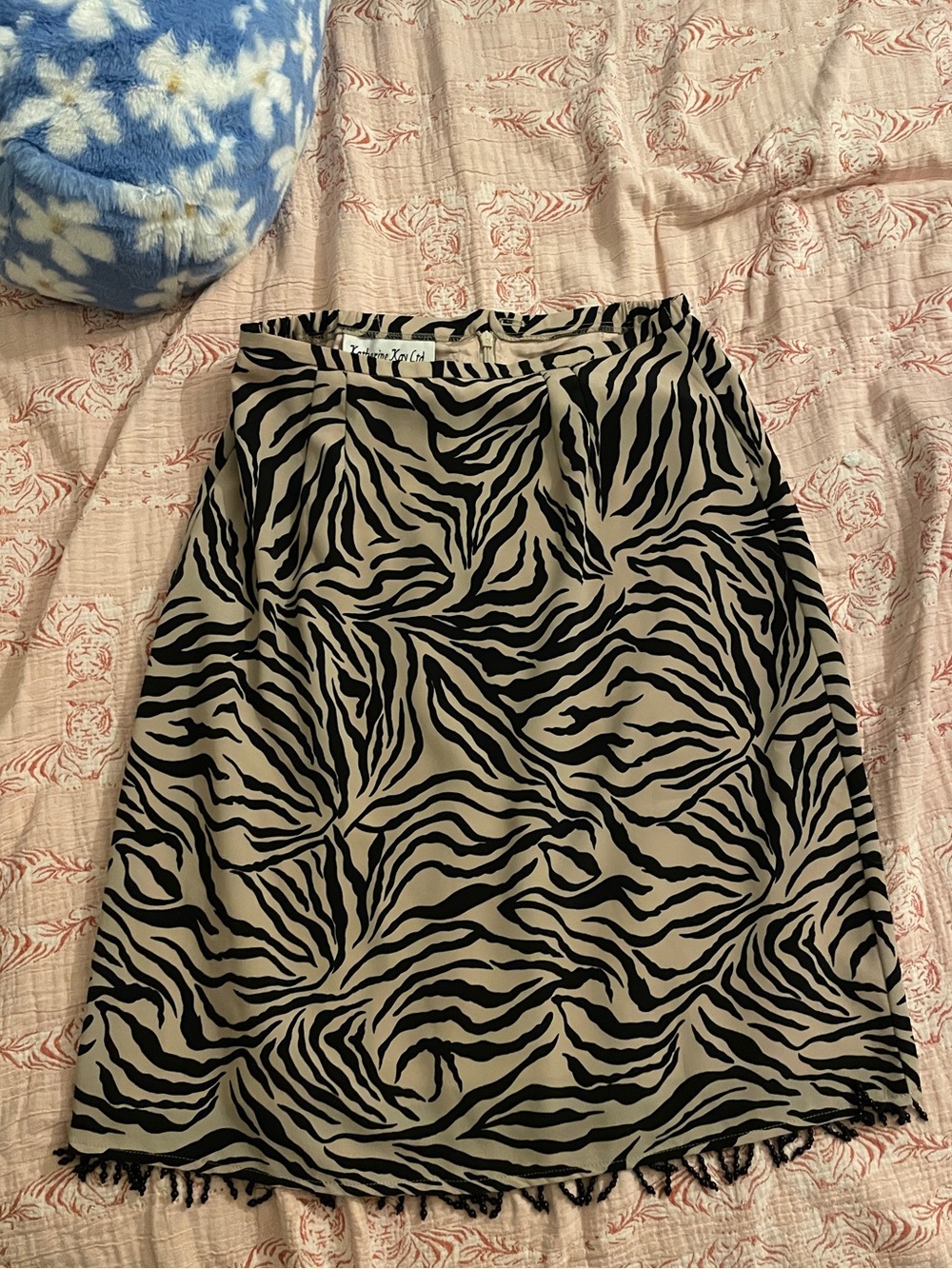 Zebra vintage beaded skirt